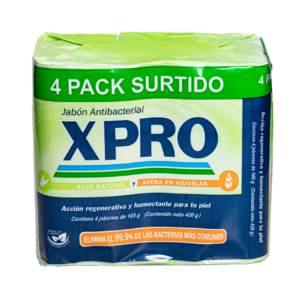Jabón Xpro antibacterial 4pack 420 grs